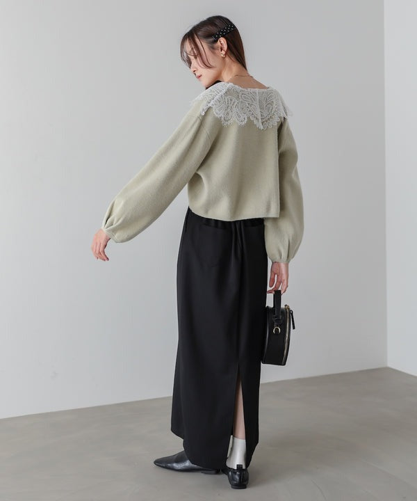 『預訂』日本 Bab 蕾絲領短款針織外套