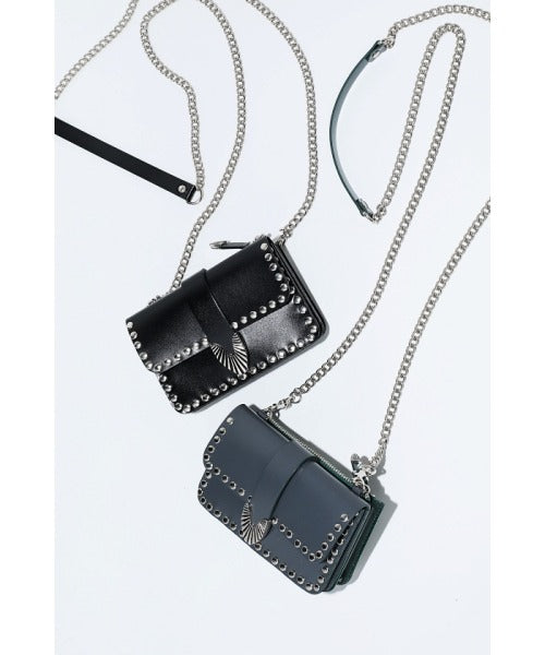 『預訂』日本 Toga Too Chain Leather Wallet Studs 小號鉚釘皮革鏈條錢包