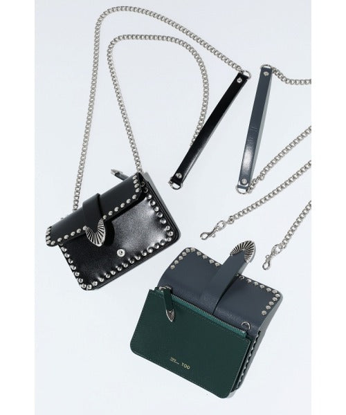『預訂』日本 Toga Too Chain Leather Wallet Studs 小號鉚釘皮革鏈條錢包