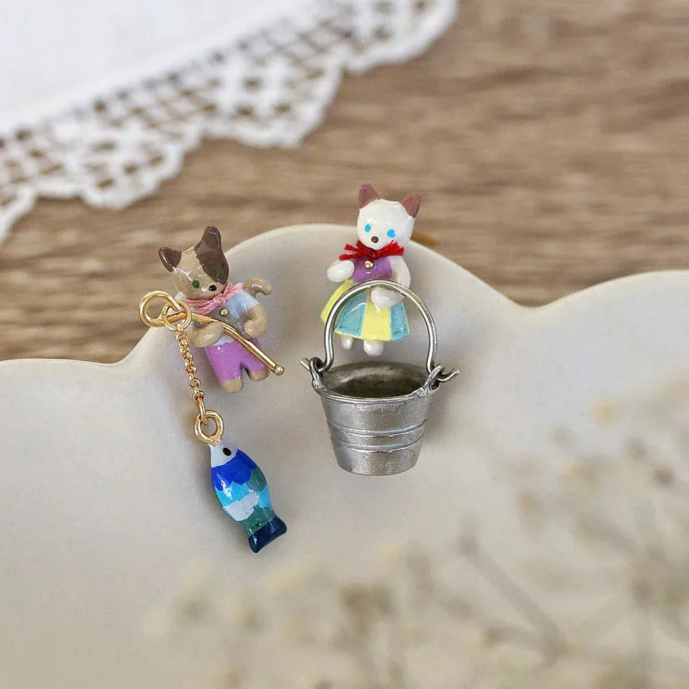 『預訂』日本 Ayatorie 貓咪釣魚耳環