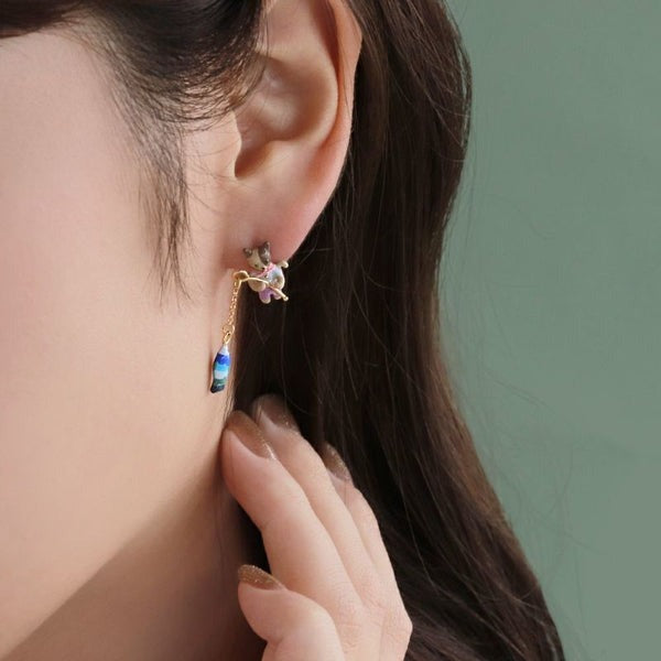 『預訂』日本 Ayatorie 貓咪釣魚耳環