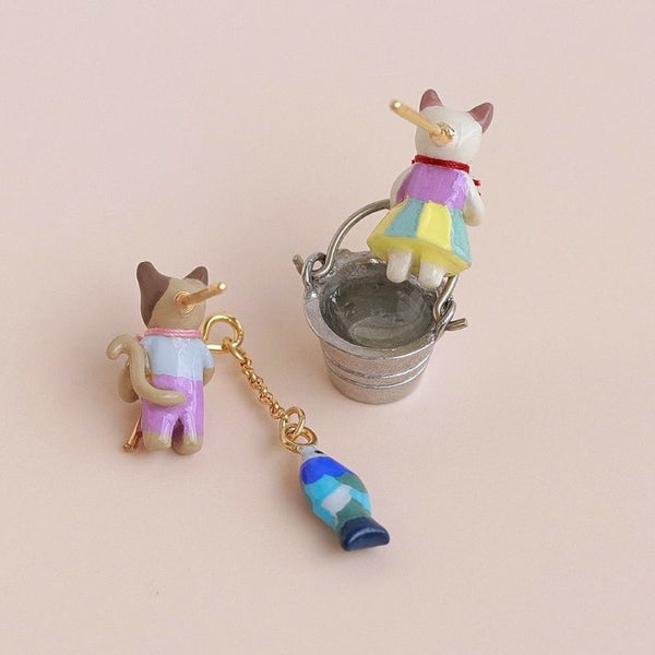 『預訂』日本 Ayatorie 貓咪釣魚耳環