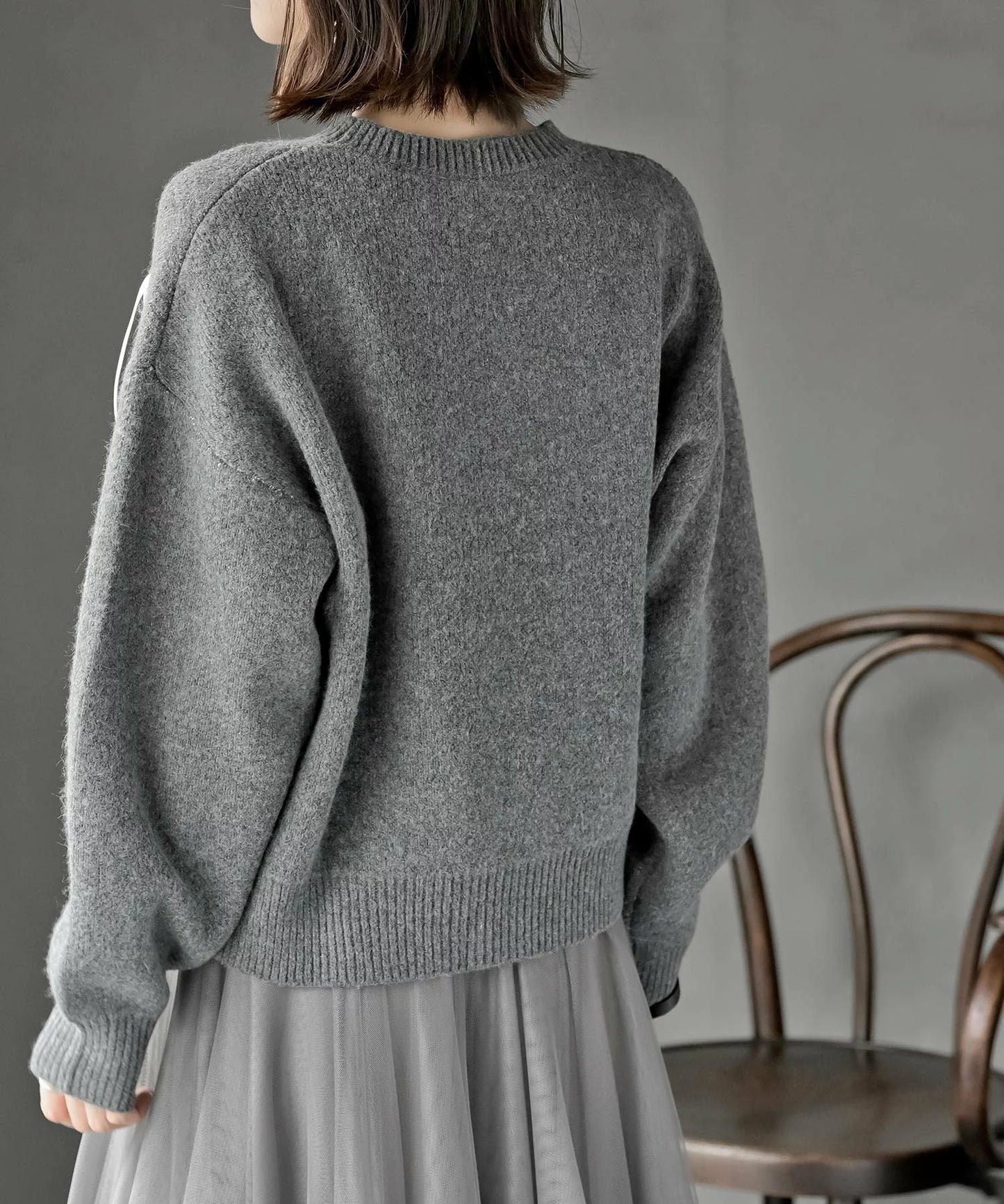 『預訂』日牌 蝴蝶結針織套頭衫