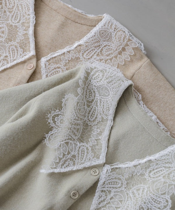 『預訂』日本 Bab 蕾絲領短款針織外套