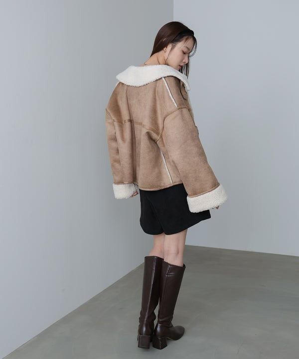 『預訂』日本 Bab 仿麂皮絨 x 羊羔毛短版外套