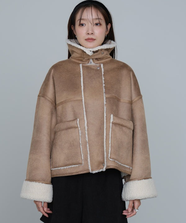 『預訂』日本 Bab 仿麂皮絨 x 羊羔毛短版外套