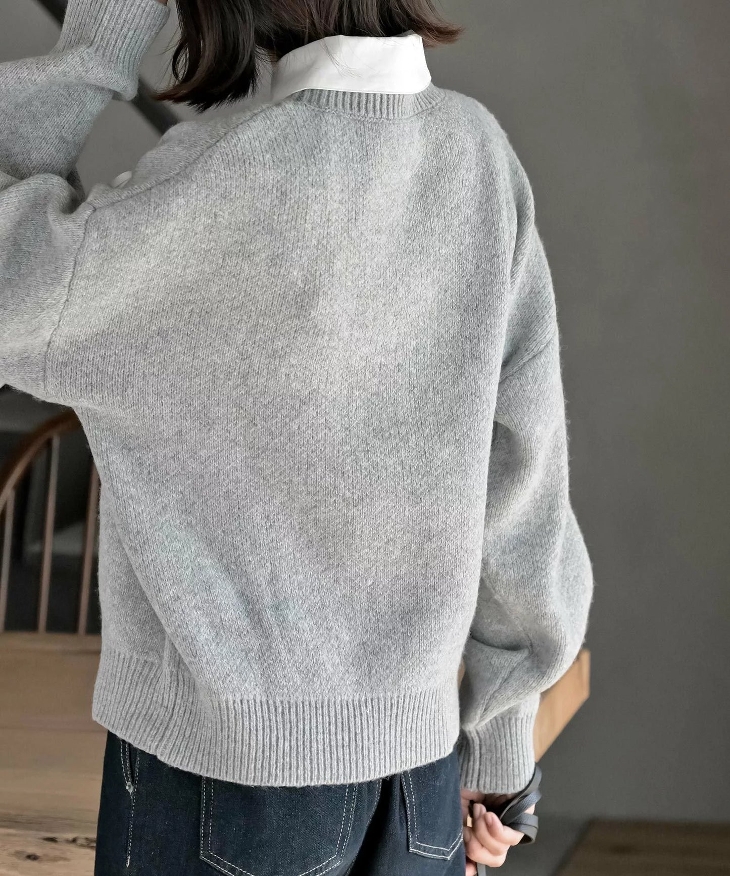 『預訂』日牌 蝴蝶結針織套頭衫