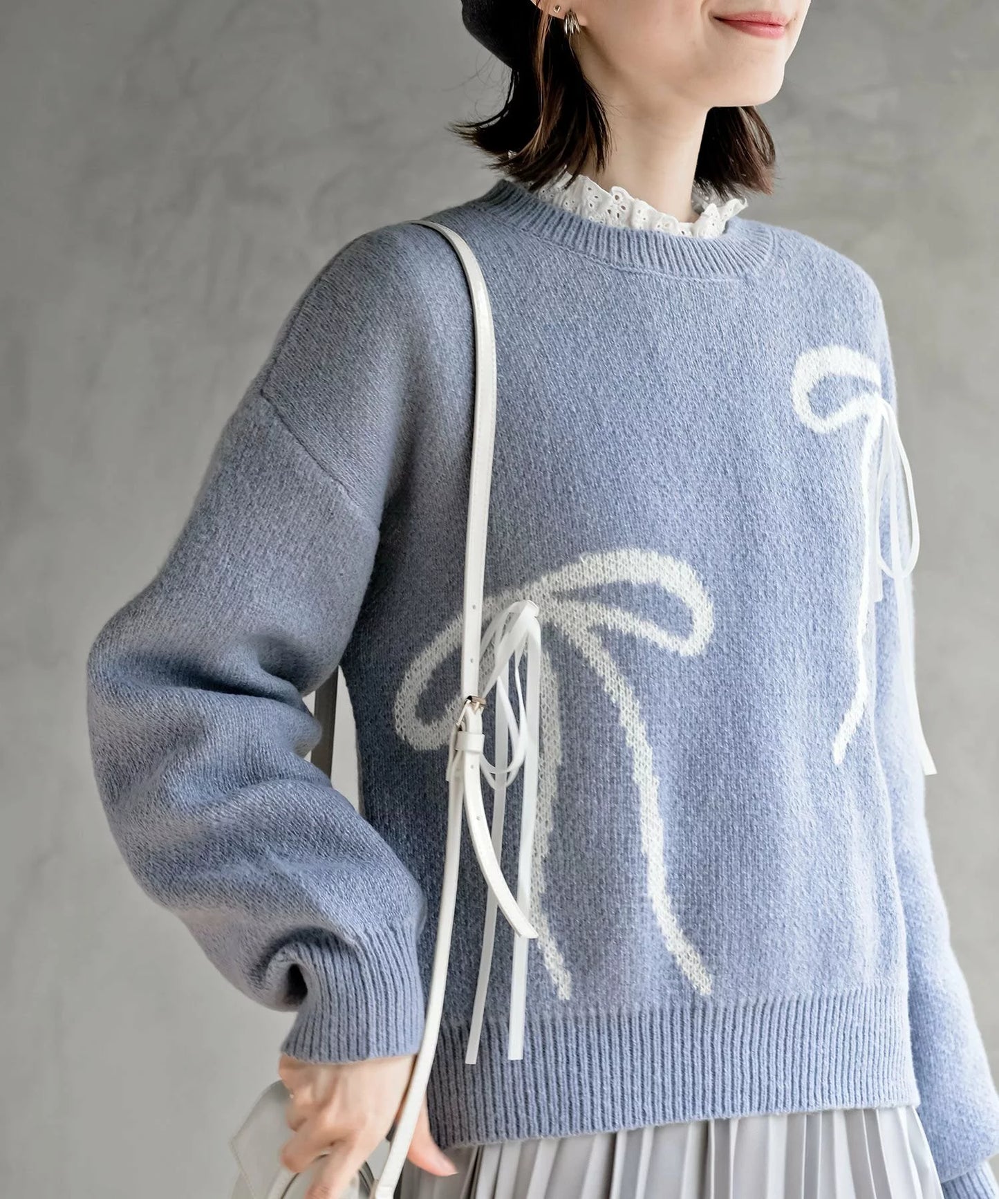 『預訂』日牌 蝴蝶結針織套頭衫