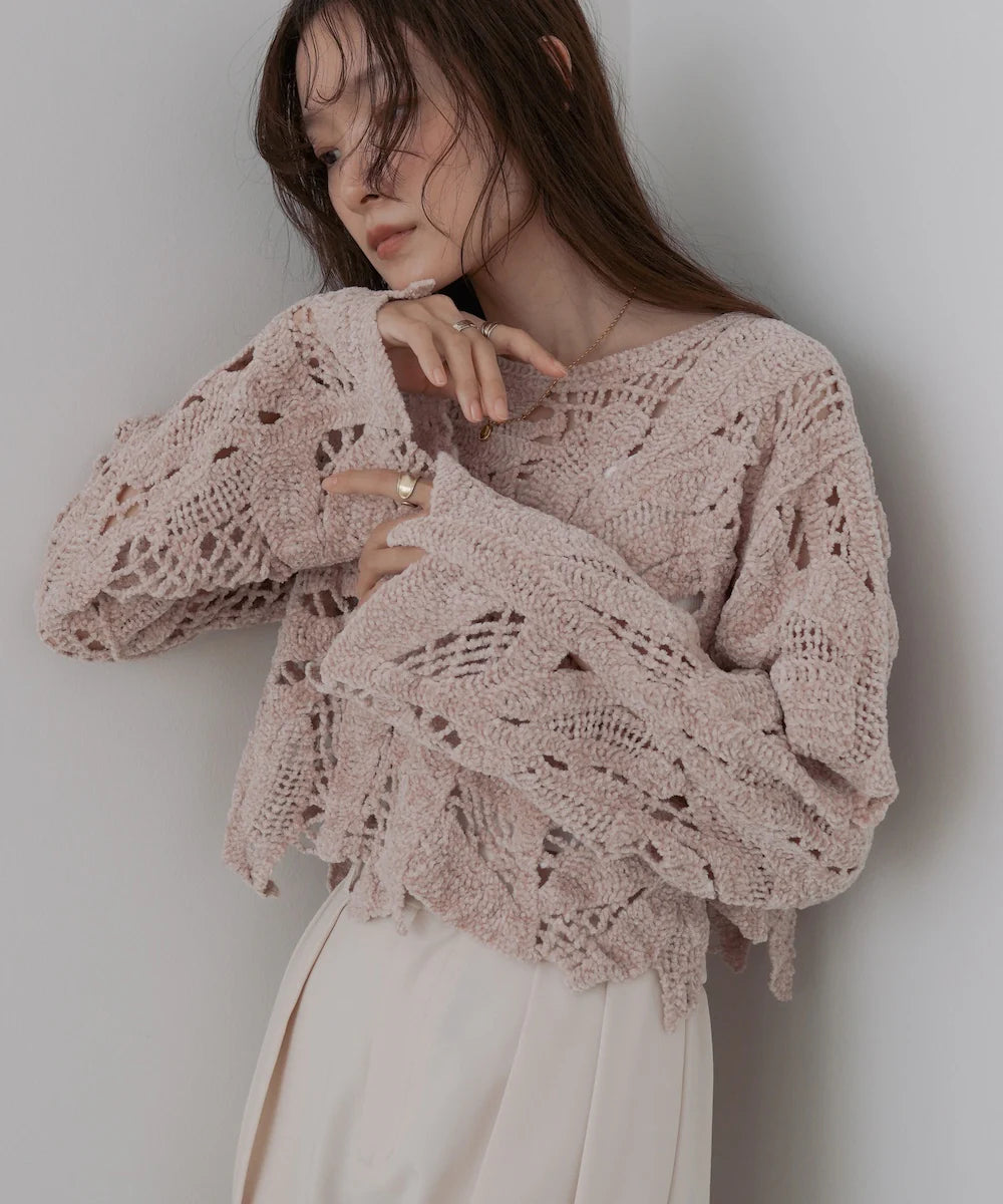 『預訂』日本 Bab 毛絨鉤針短上衣