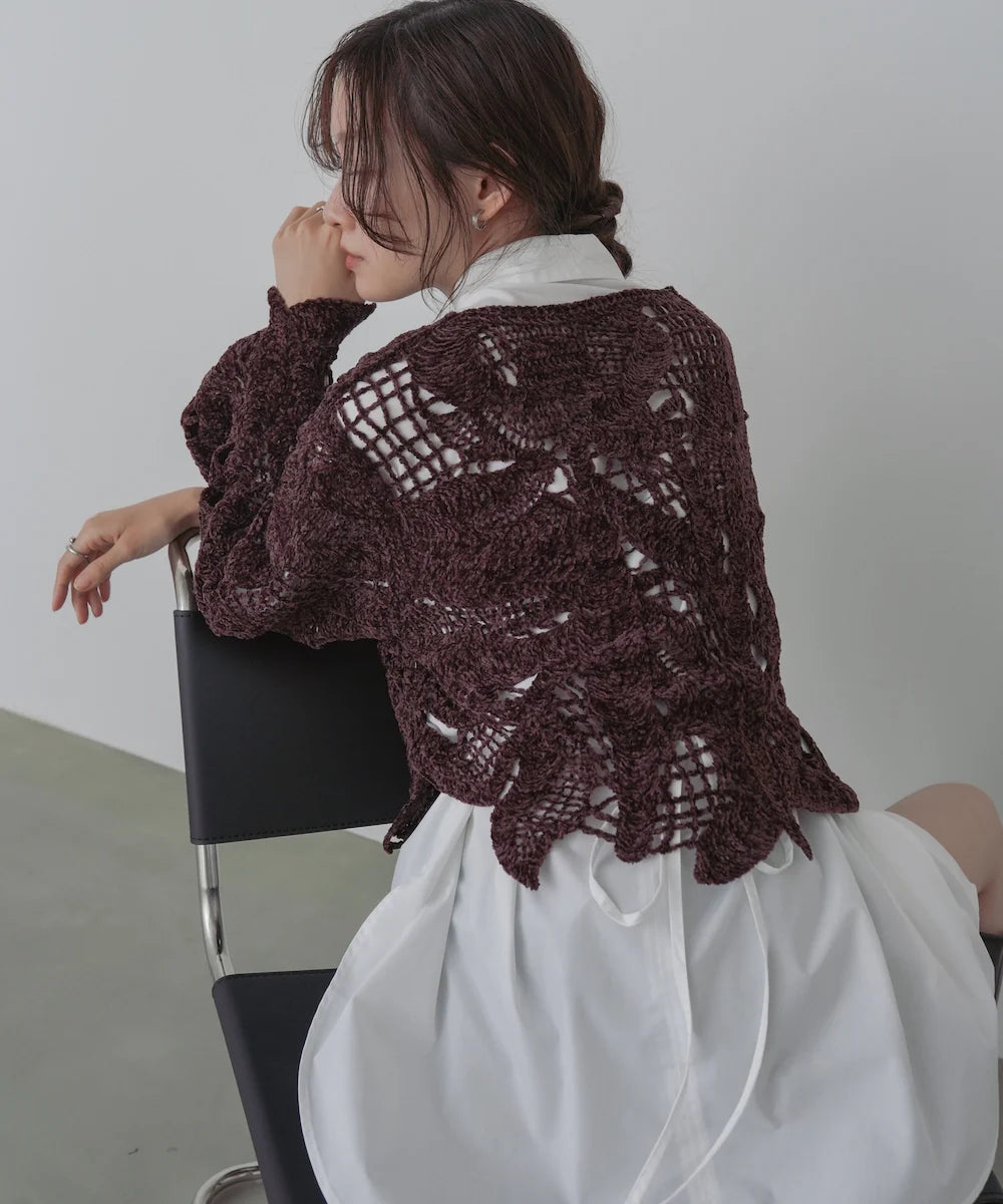 『預訂』日本 Bab 毛絨鉤針短上衣